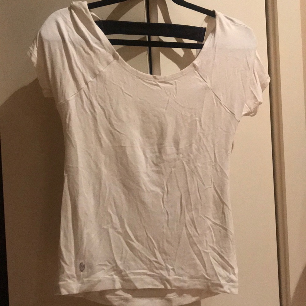 Athleisure shirt with cowl back.